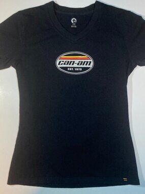 BRP Can-Am Est. 1973 Women's Black V-Neck Graphic Tee - Size P/S